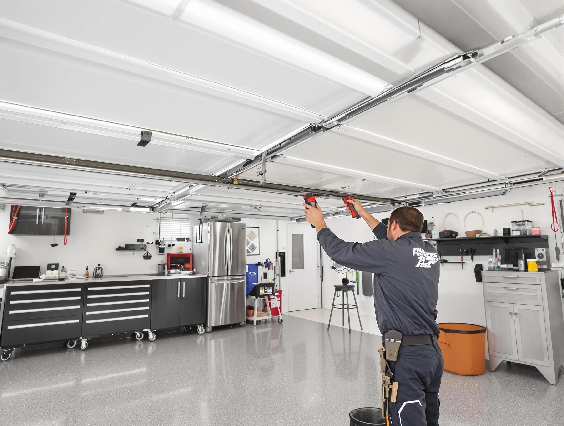 Overhead garage door repair service by Thompson's Station Garage Door Repair in Thompson's Station